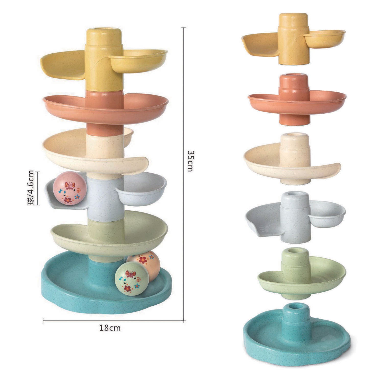 Tour spirale couleurs pastel - 35cm
