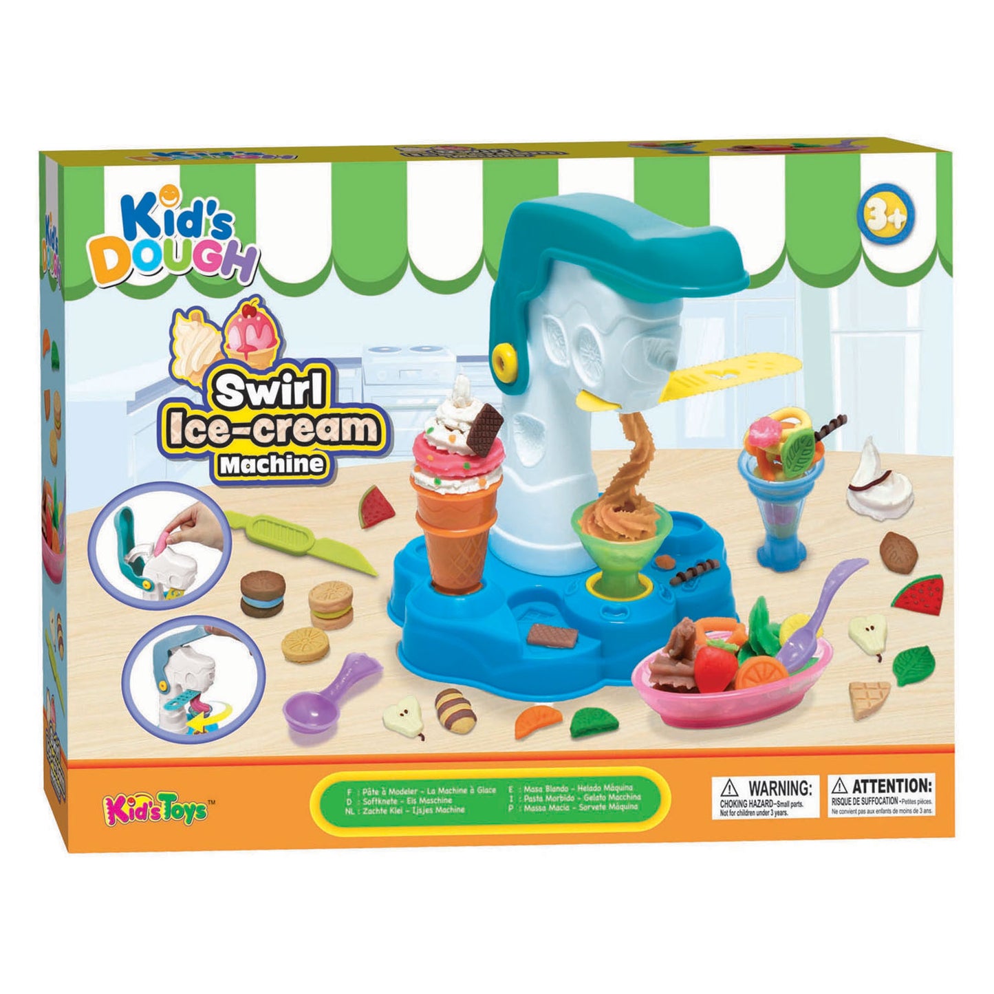 Glace tourbillon de pâte pour enfants - 4 pcs.