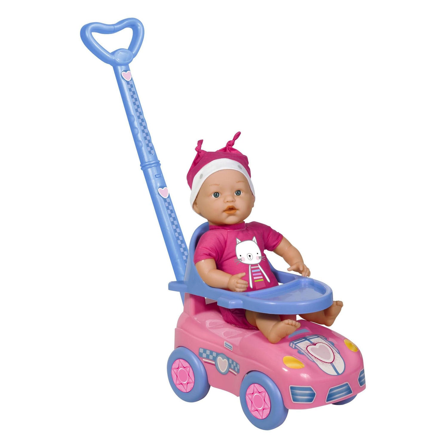 Poupée Dolly avec voiture qui marche - 37cm
