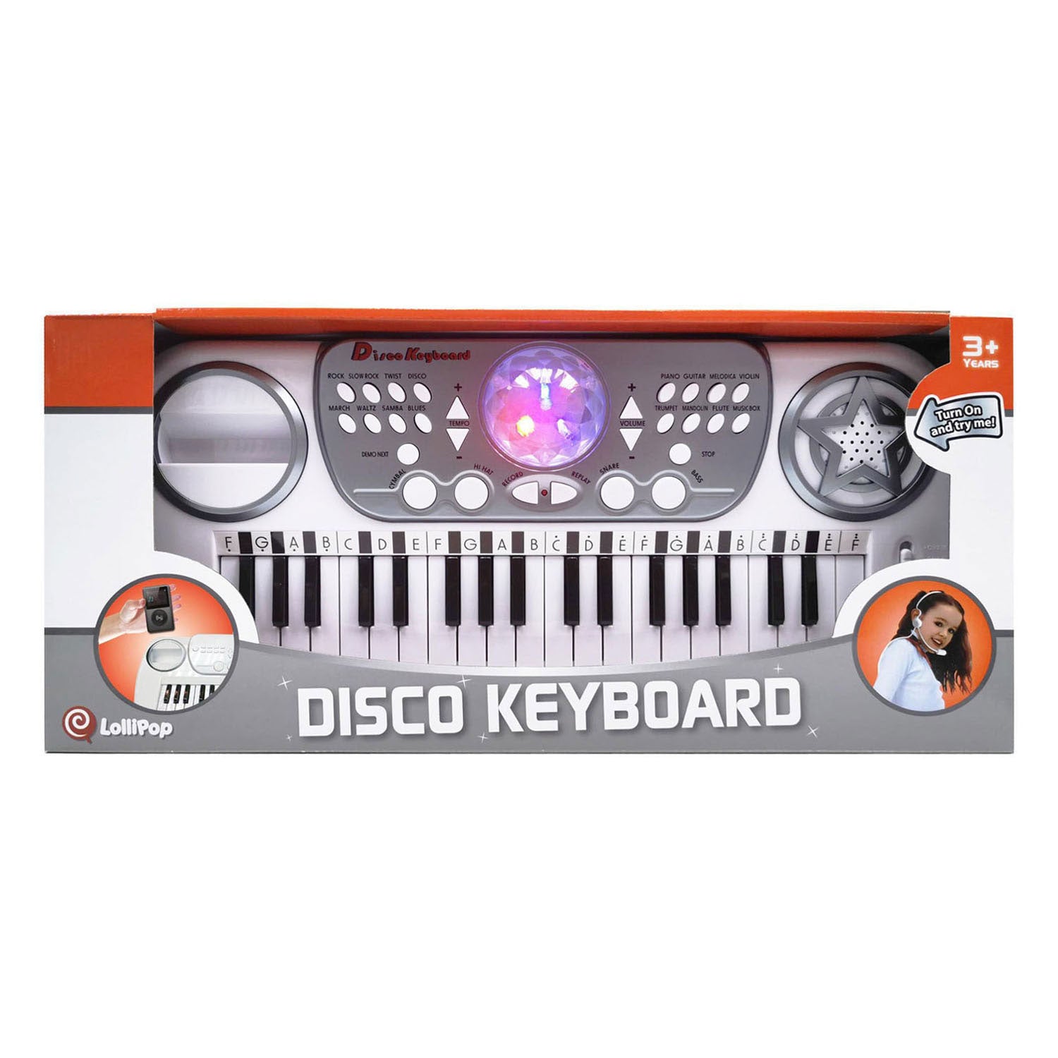 Clavier disco Imp 37 touches, boule disco et microphone principal