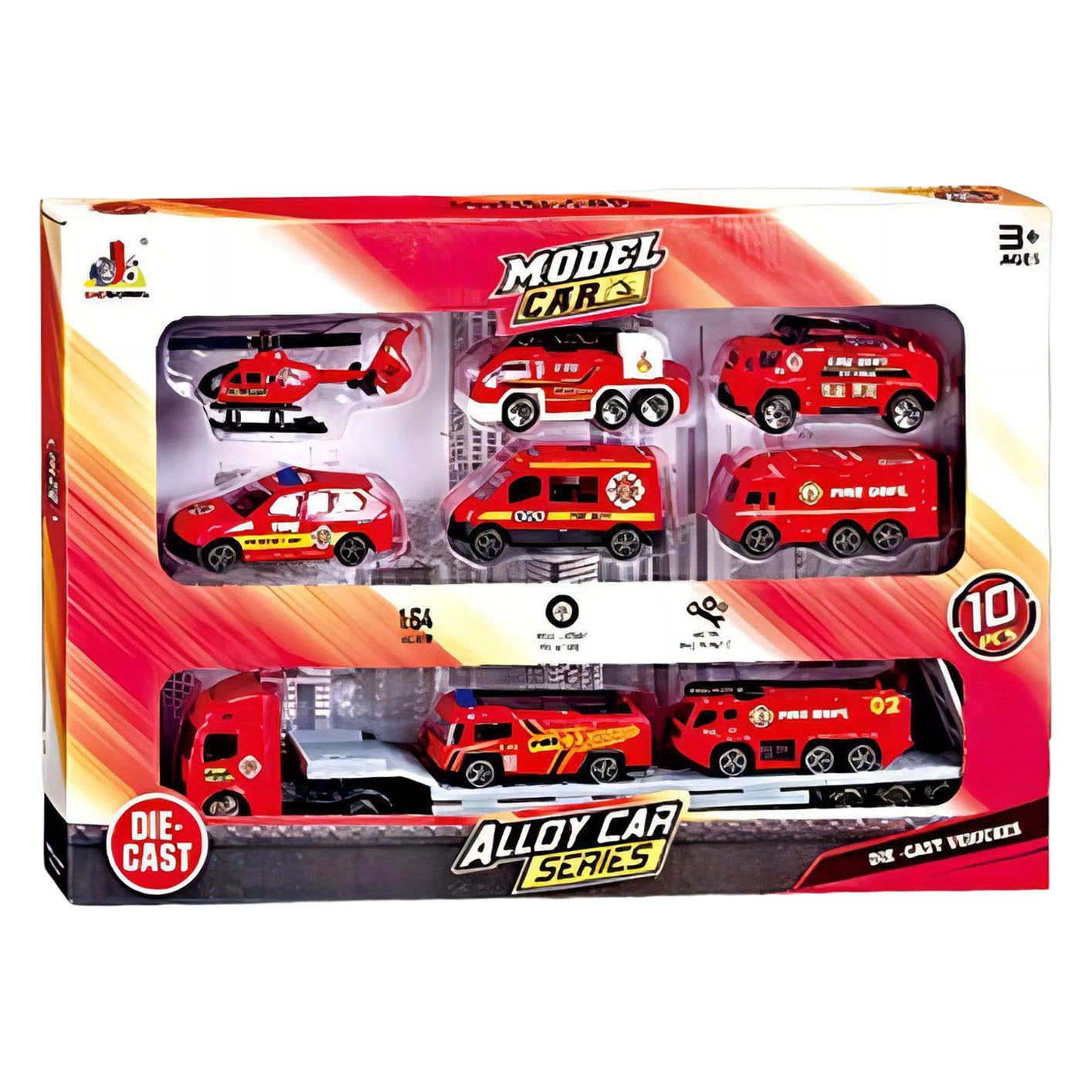 Camions de pompiers de série de voitures en alliage - 10 pcs.