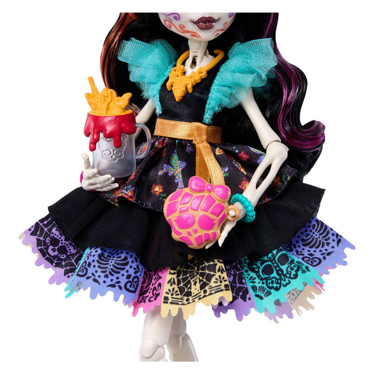Monster high skelita calaveras - poupée de mode avec candelita pour animaux de compagnie