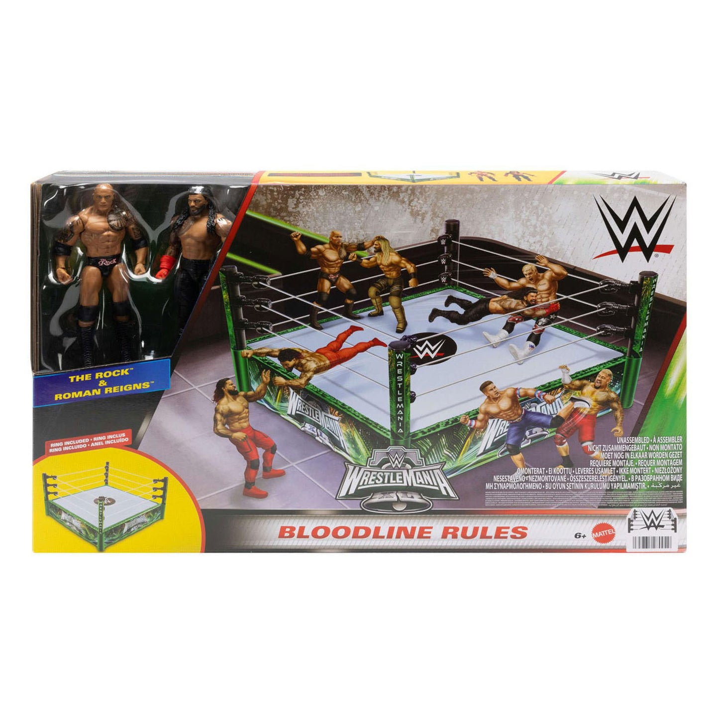 Anneau de combat Mattel WWE avec 2 figurines de jeu