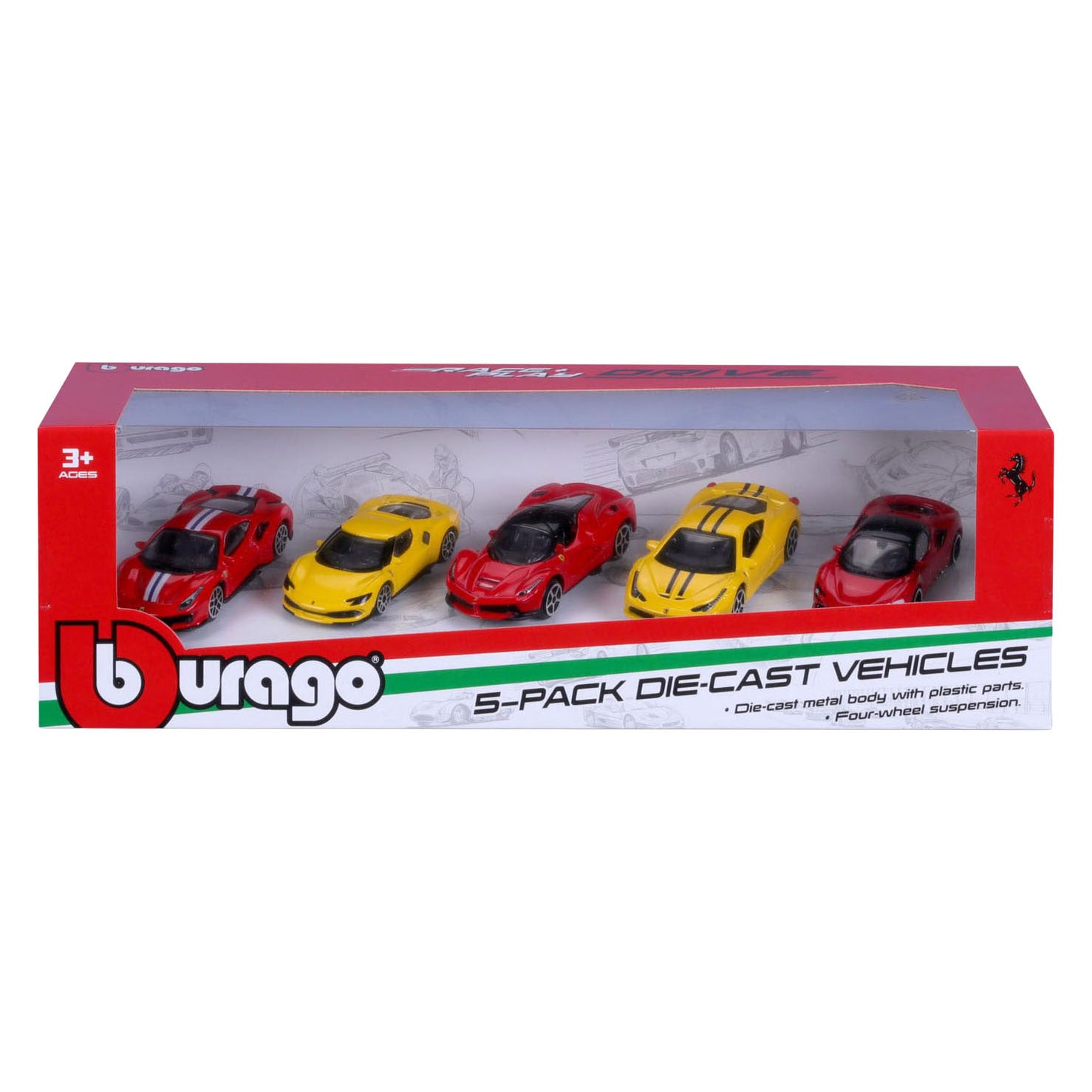 Burago Ferrari voitures moulées sous pression 1:64 - 5 pcs.