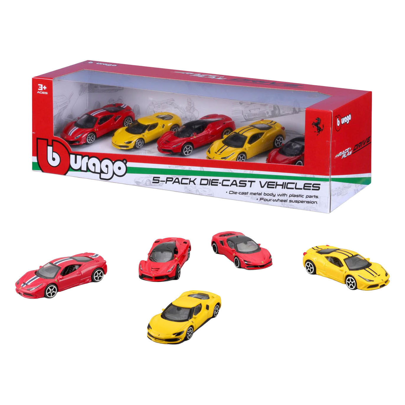 Burago Ferrari voitures moulées sous pression 1:64 - 5 pcs.