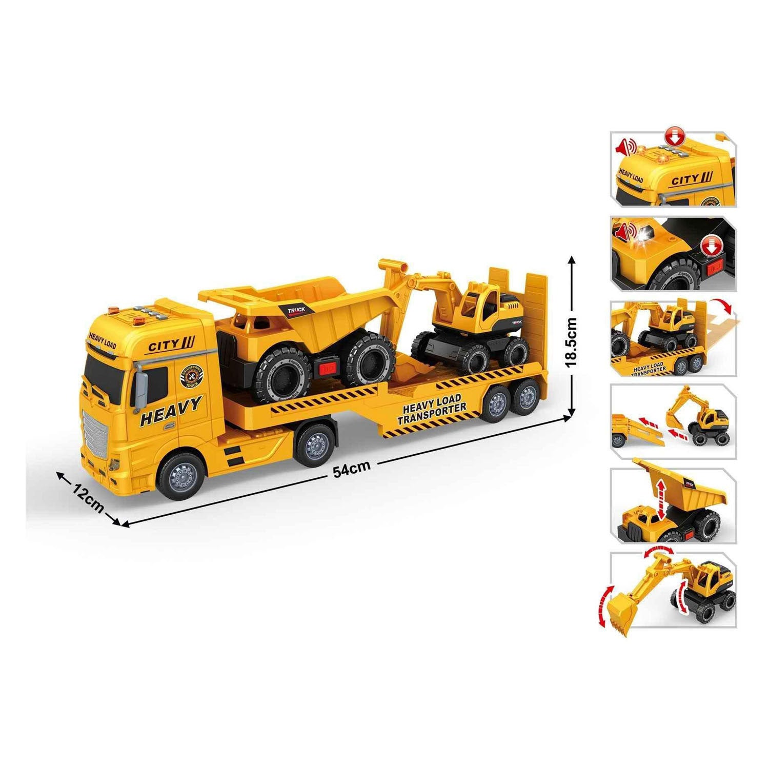 Chargeuse surbaissée avec camion benne et pelle - 54cm