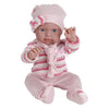 Bébé avec tenue et chapeau rose - 45cm