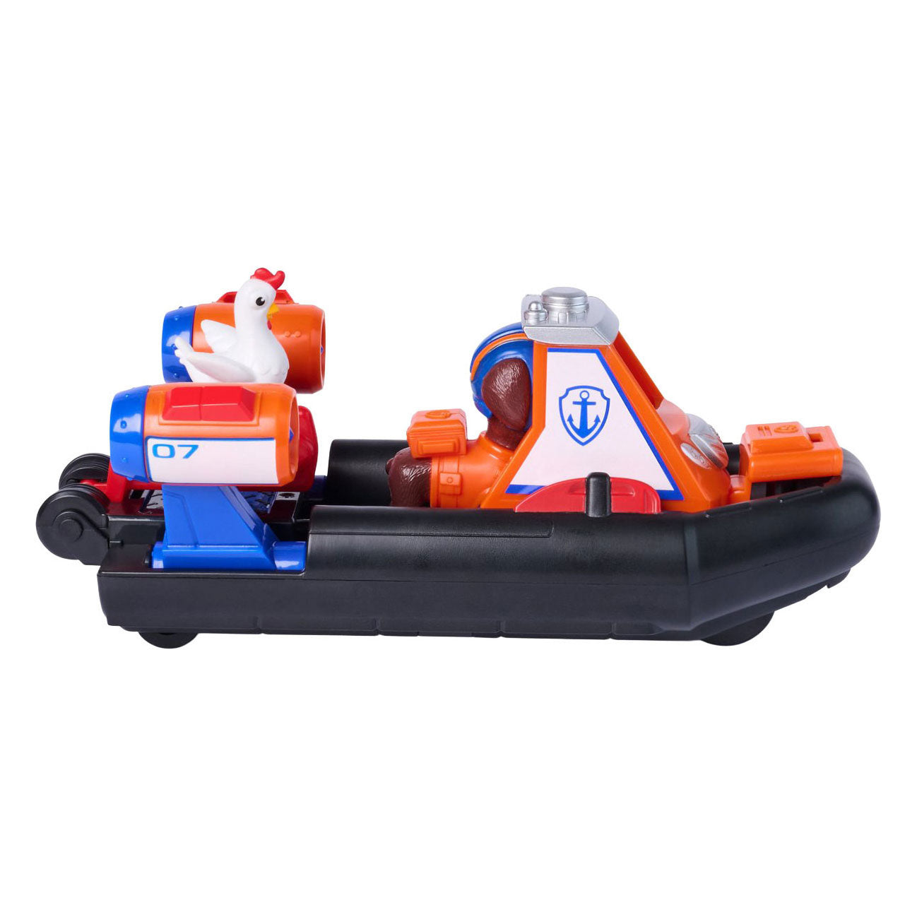 Paw Patrol - Recherche et Sauvetage - L'aéroglisseur de Zuma avec fonction de propulsion à 2 figurines - Véhicules jouets