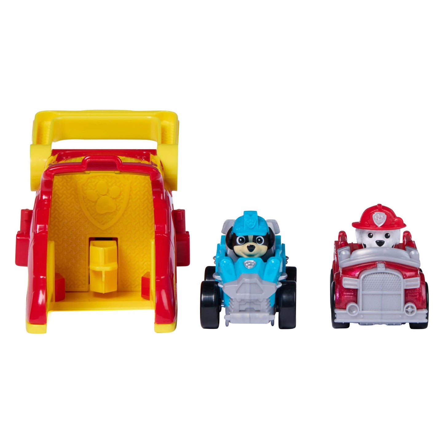 Paw Patrol - Lanceurs Marshall Pup Squad - Pack de 2 avec véhicule Rex - Ensembles de jeu