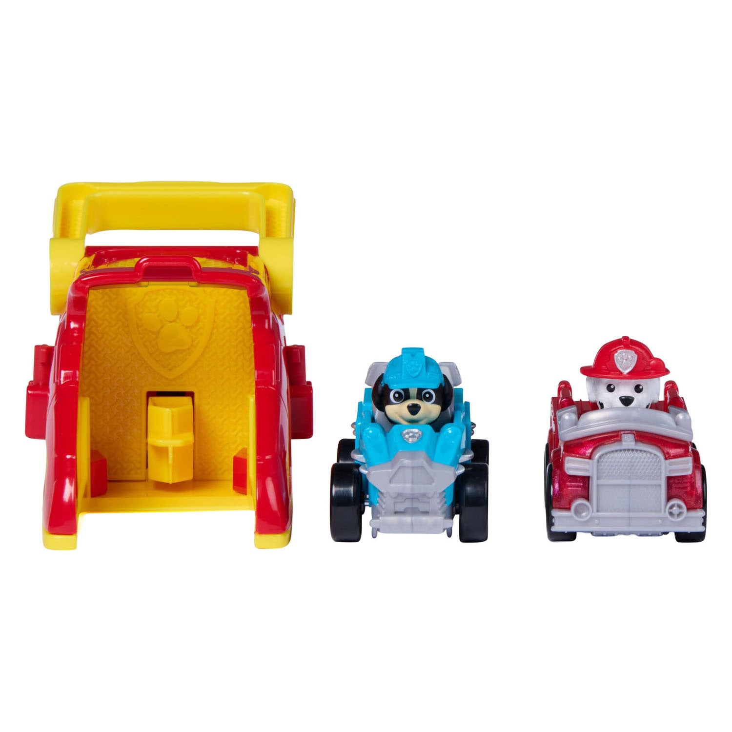 Paw Patrol - Lanceurs Marshall Pup Squad - Pack de 2 avec véhicule Rex - Ensembles de jeu