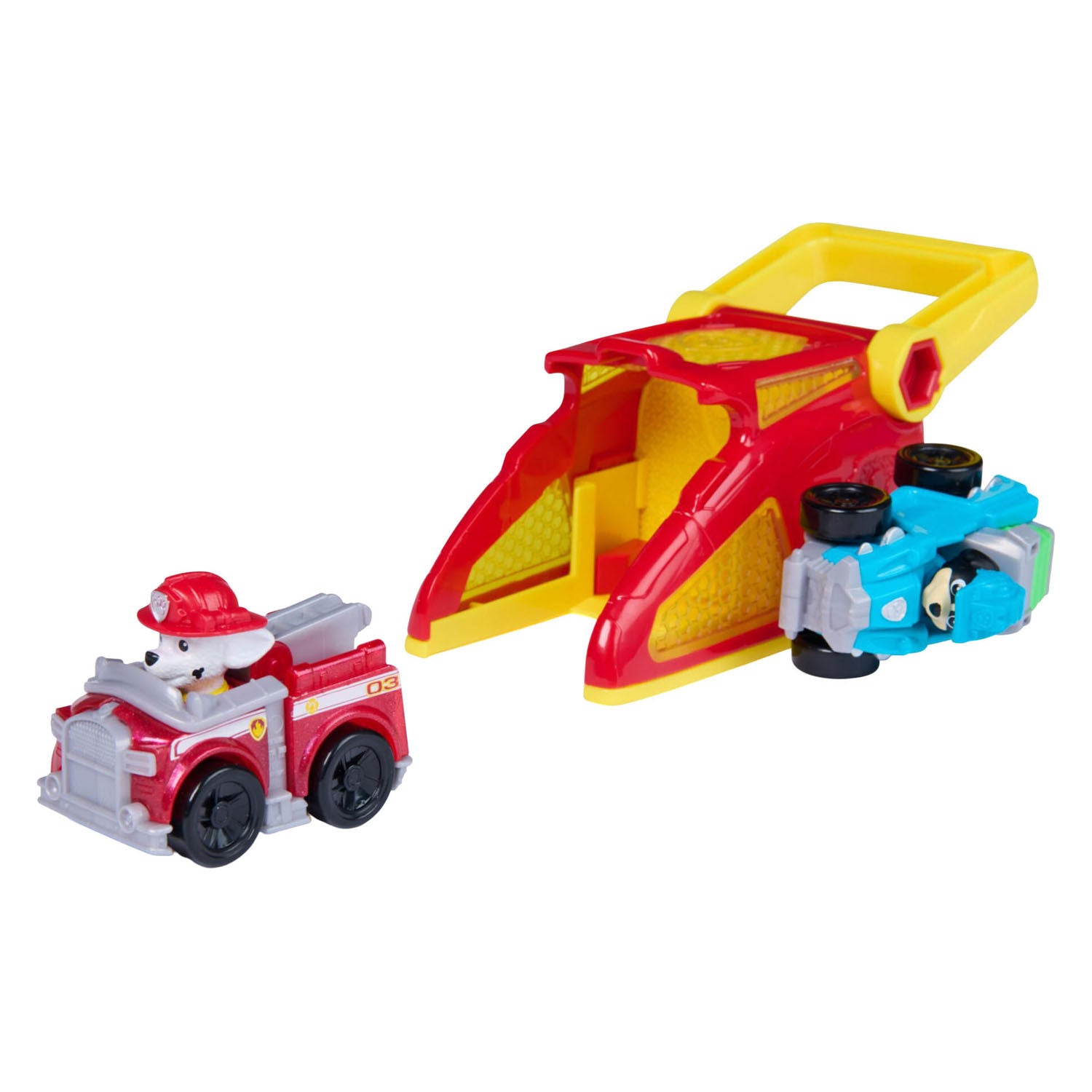 Paw Patrol - Lanceurs Marshall Pup Squad - Pack de 2 avec véhicule Rex - Ensembles de jeu