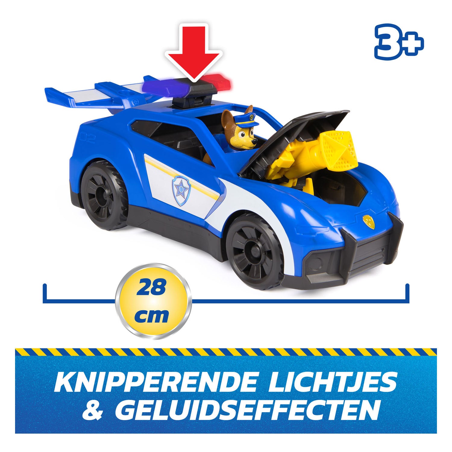 Pat' Patrouille - recherche et sauvetage - poursuite en voiture de police - avec figurine, lumière et son 2 projectiles - véhicules jouets