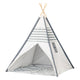 Tipi avec bâtons de bois et tapis - 120x120x150cm