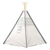 Tipi avec bâtons de bois et tapis - 120x120x150cm