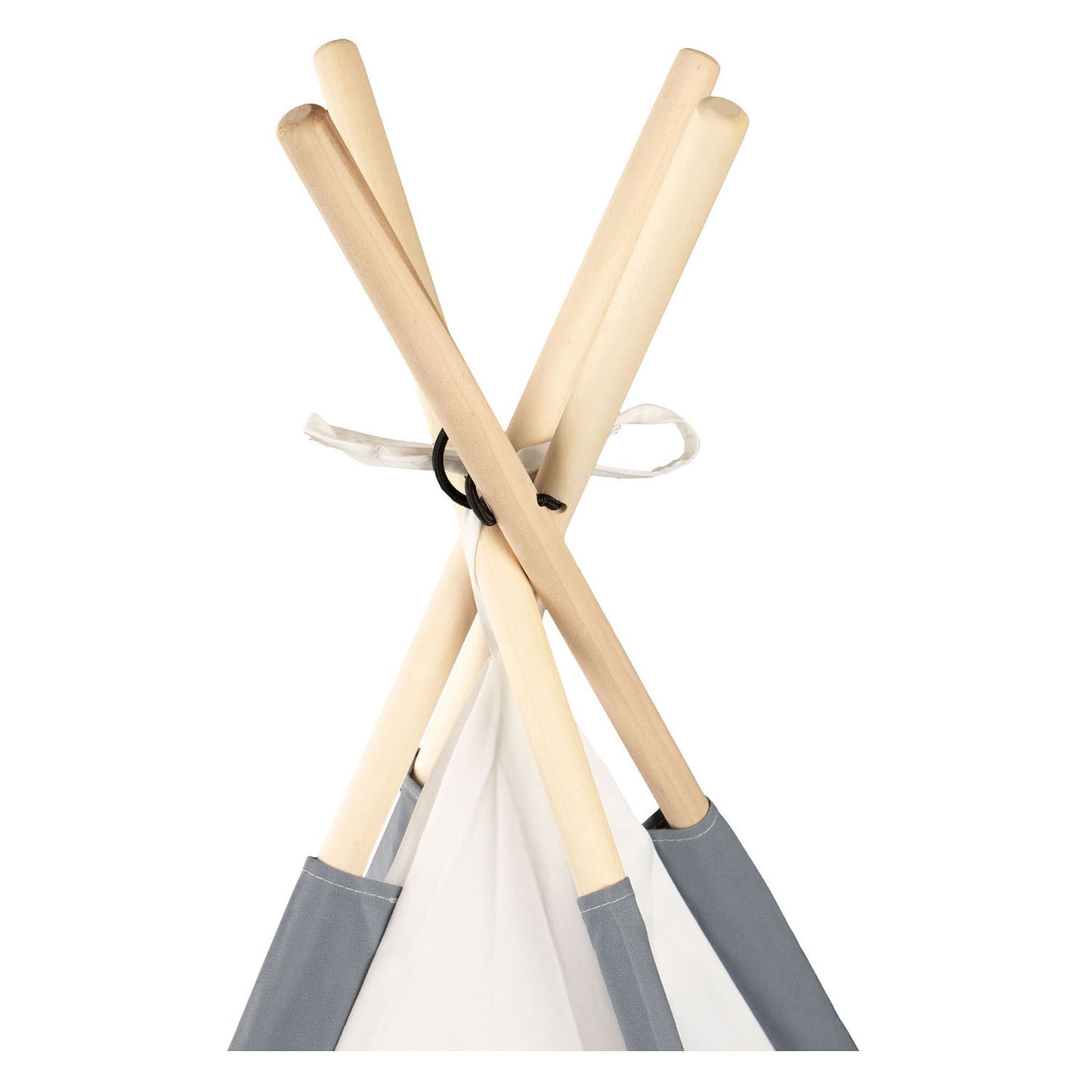 Tipi avec bâtons de bois et tapis - 120x120x150cm