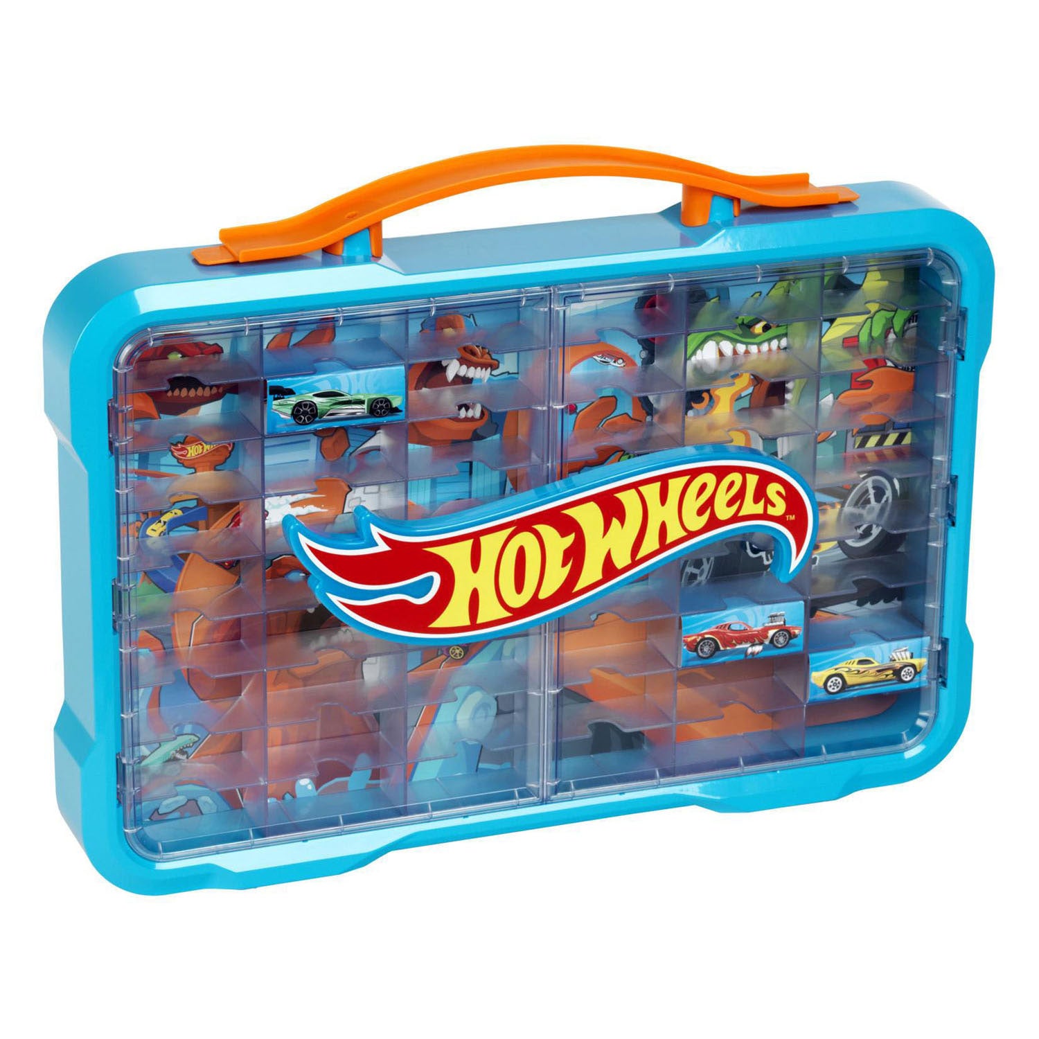 Klein Toys Hot Wheels - Mallette de collection - Vitrine - Convient pour 54 voitures - Bleu Orange