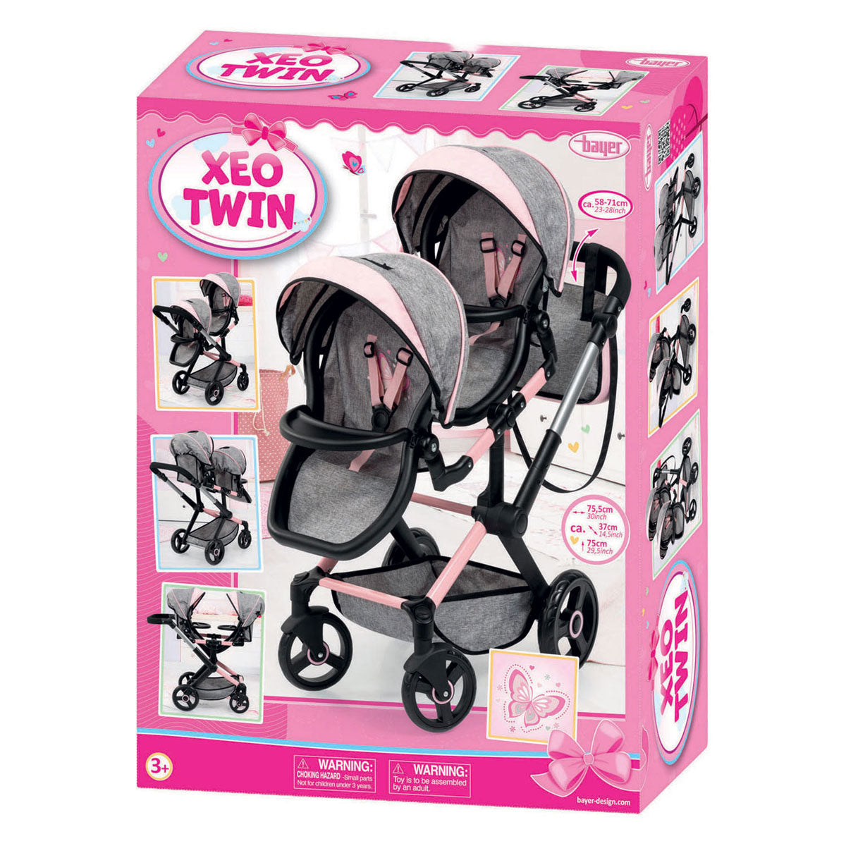 Landau pour poupée jumeaux Xeo duo - 46 cm