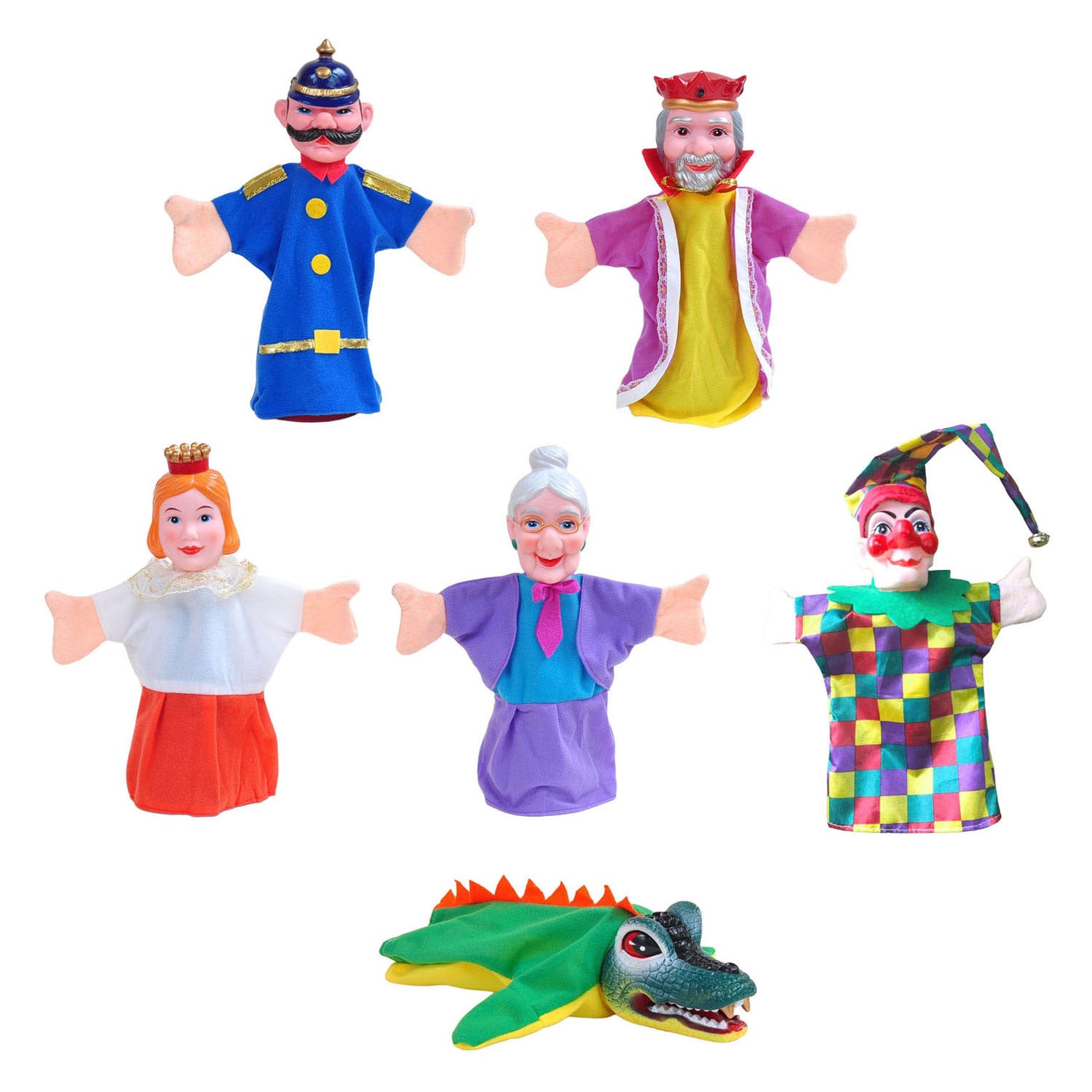 Poupées de spectacle de marionnettes Kasper - 6 pcs.