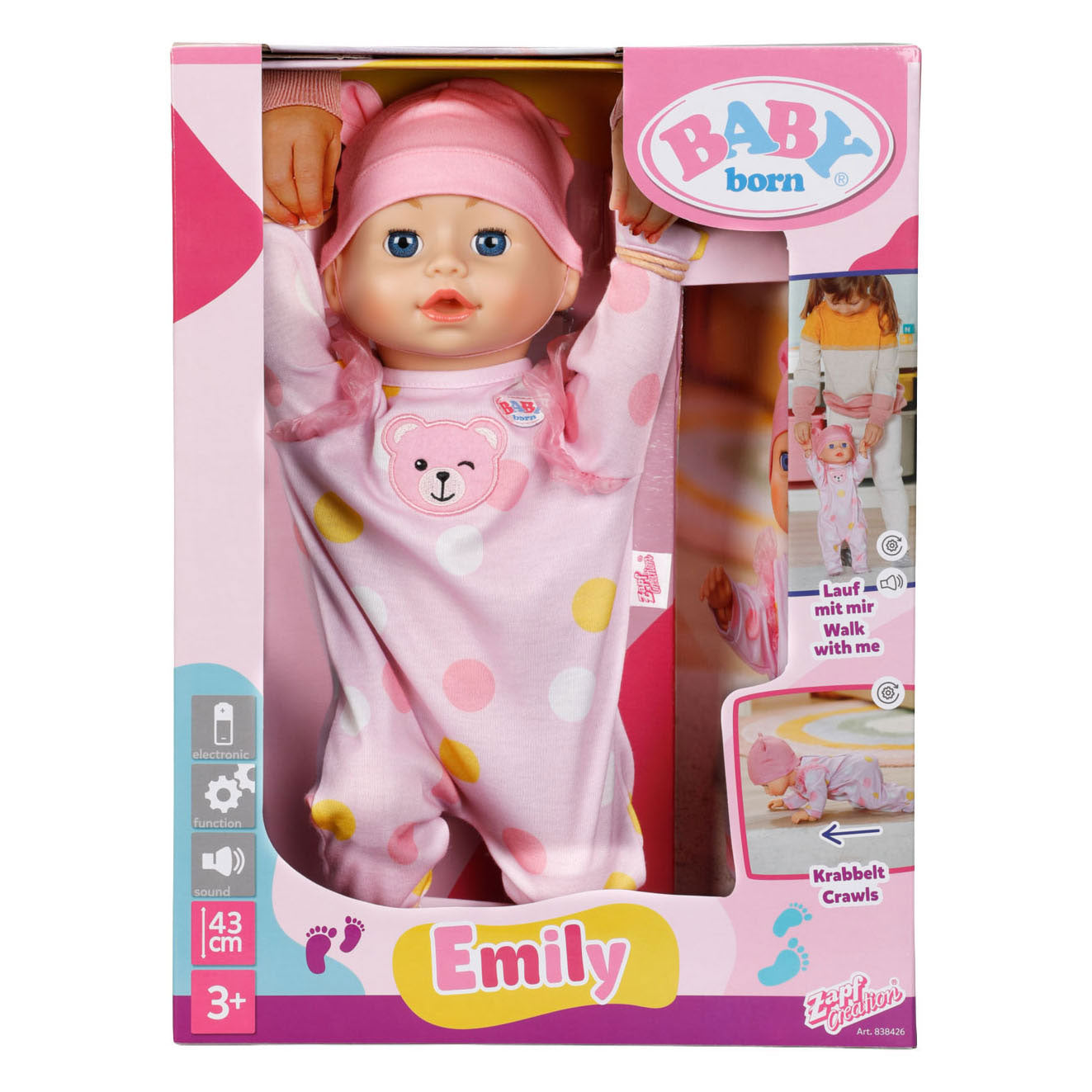Bébé né Emily marche avec moi - 43 cm