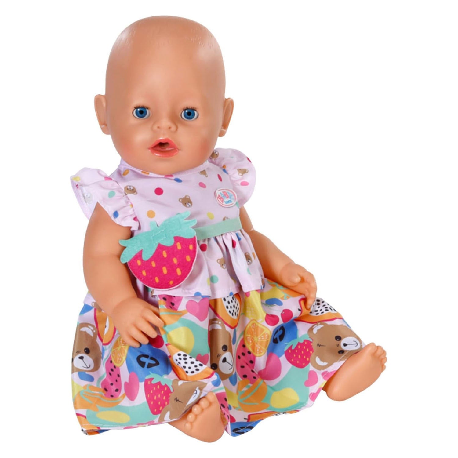 Robe baby born fruit avec sac à main fraise - 43cm