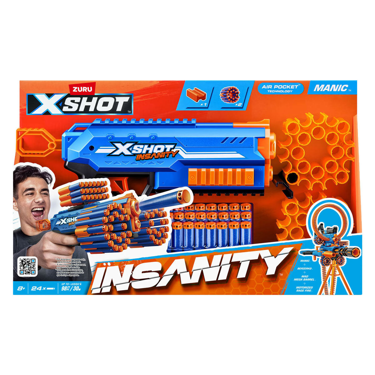 Zuru zuru x-shot Insanity Manic Blaster + 24 fléchettes