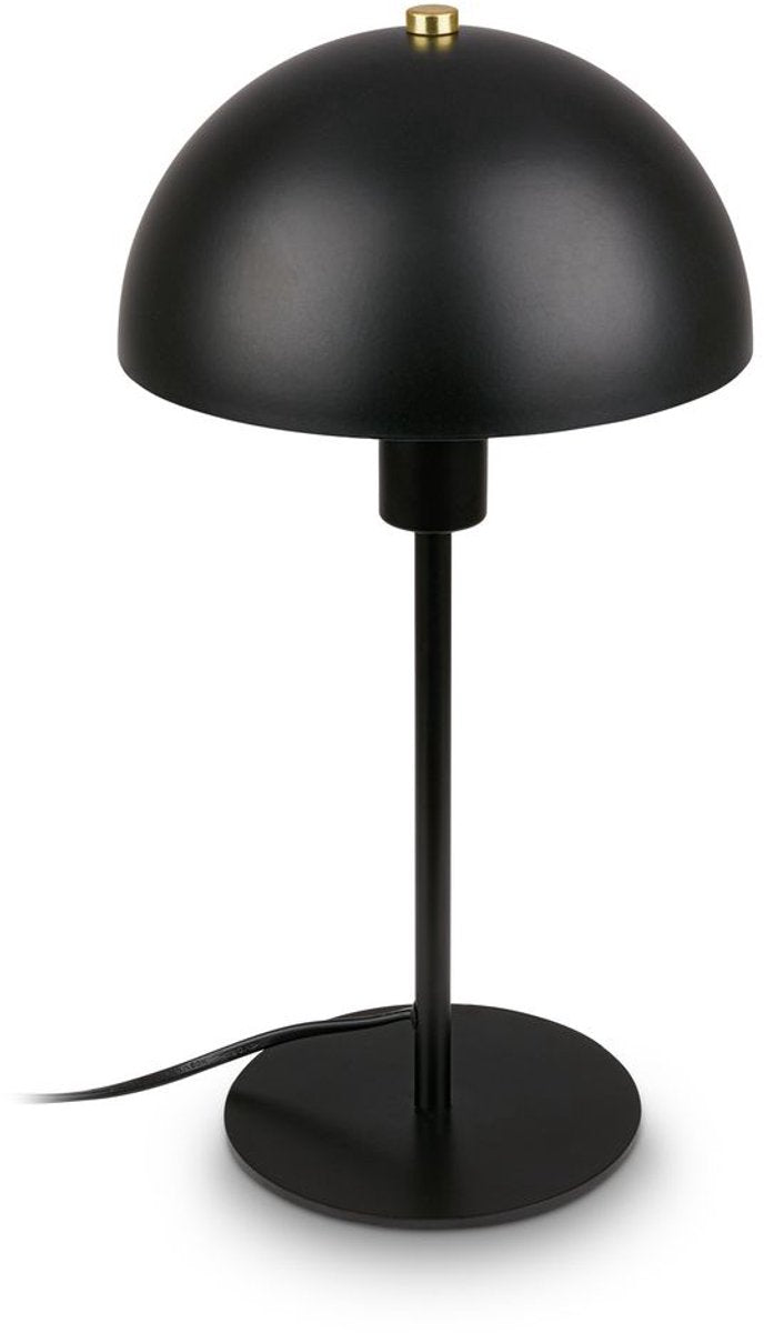 B.k.licht briloner pura – lampe de table – lampe de chevet noire – culot E14 – avec interrupteur sur cordon – ø18x35 cm