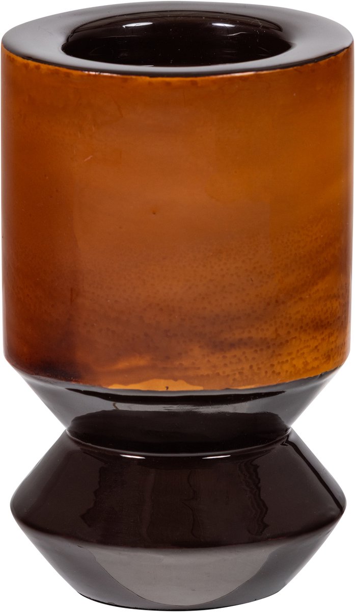 Bougeoir Woood Kiva 20x12 cm - métal - marron - 20x12x12 cm