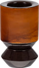 Bougeoir Woood Kiva 20x12 cm - métal - marron - 20x12x12 cm