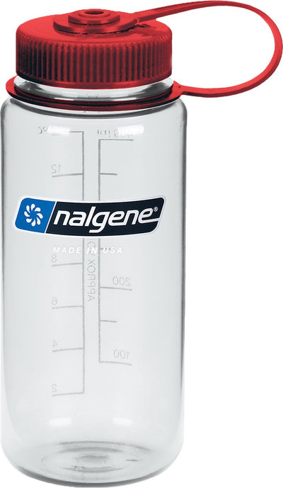 Nalgene - bouteille à large goulot - gourde - bouteille d'eau - étanche - 500 ml - sans bpa - sustain - bouchon rouge transparent