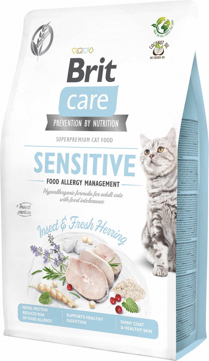 Brit care gestion des allergies alimentaires sensibles insectes hareng - nourriture pour chat - 2 kg