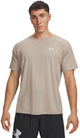 Under Armour T-shirt de sport texturé UA Tech SS-BRN pour homme - Timberwolf Taupe - Noir