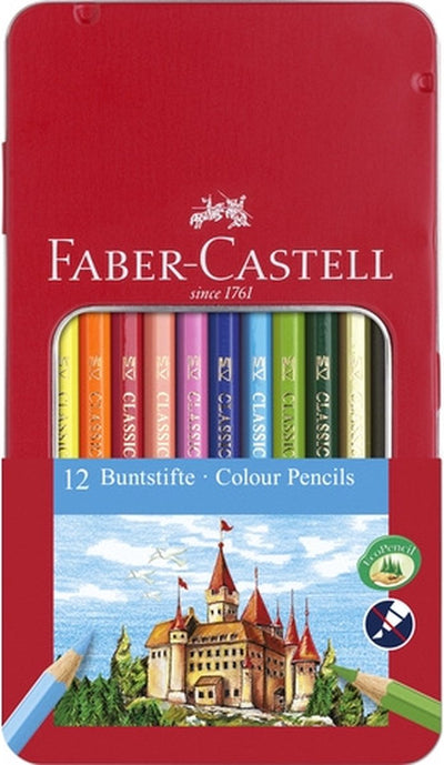 Crayons de couleur Faber-castell - château - boîte 12 pièces - fc-115801