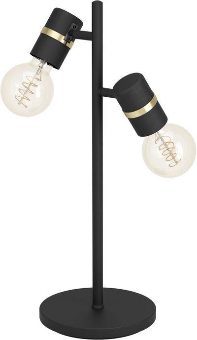 Lampe de table Eglo lurone - e27 - 50 cm - or noir