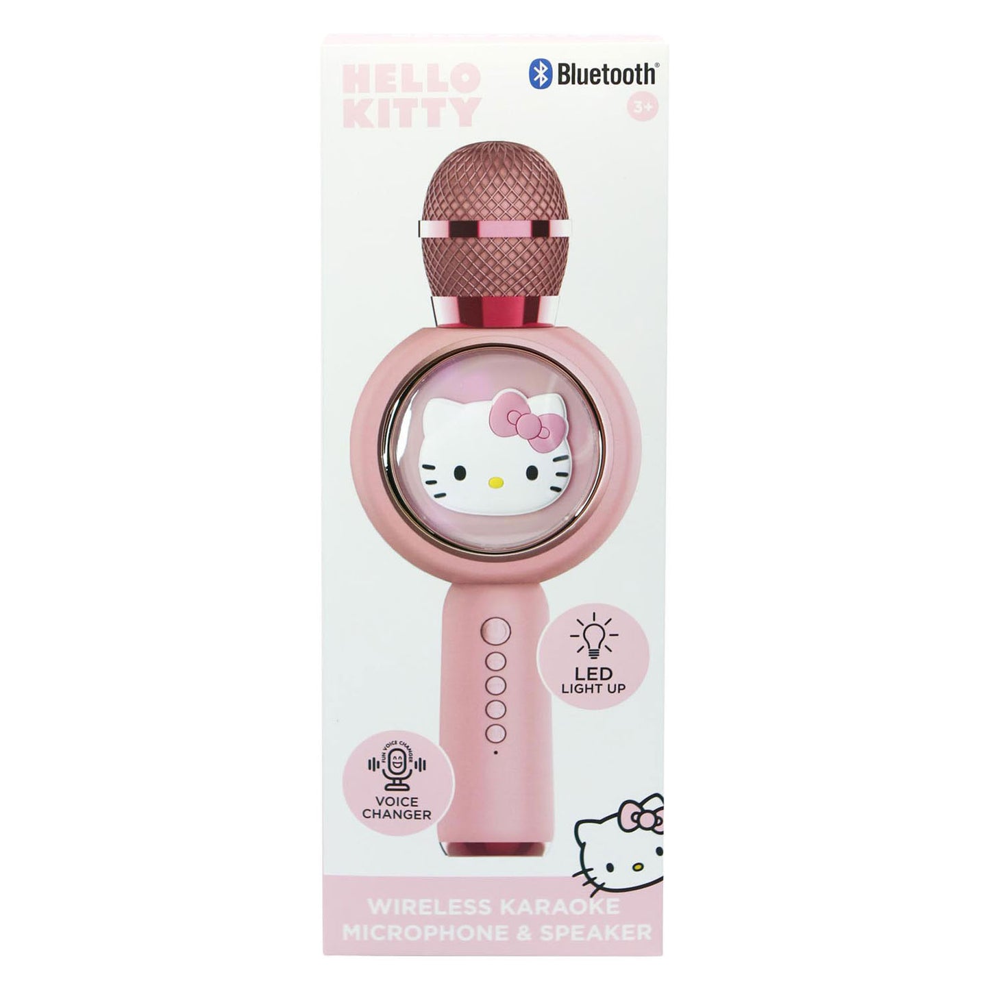 OTL Technologies Hello Kitty - microphone karaoké sans fil pour enfants - écran LED éclairé - haut-parleur - distorsion de la voix