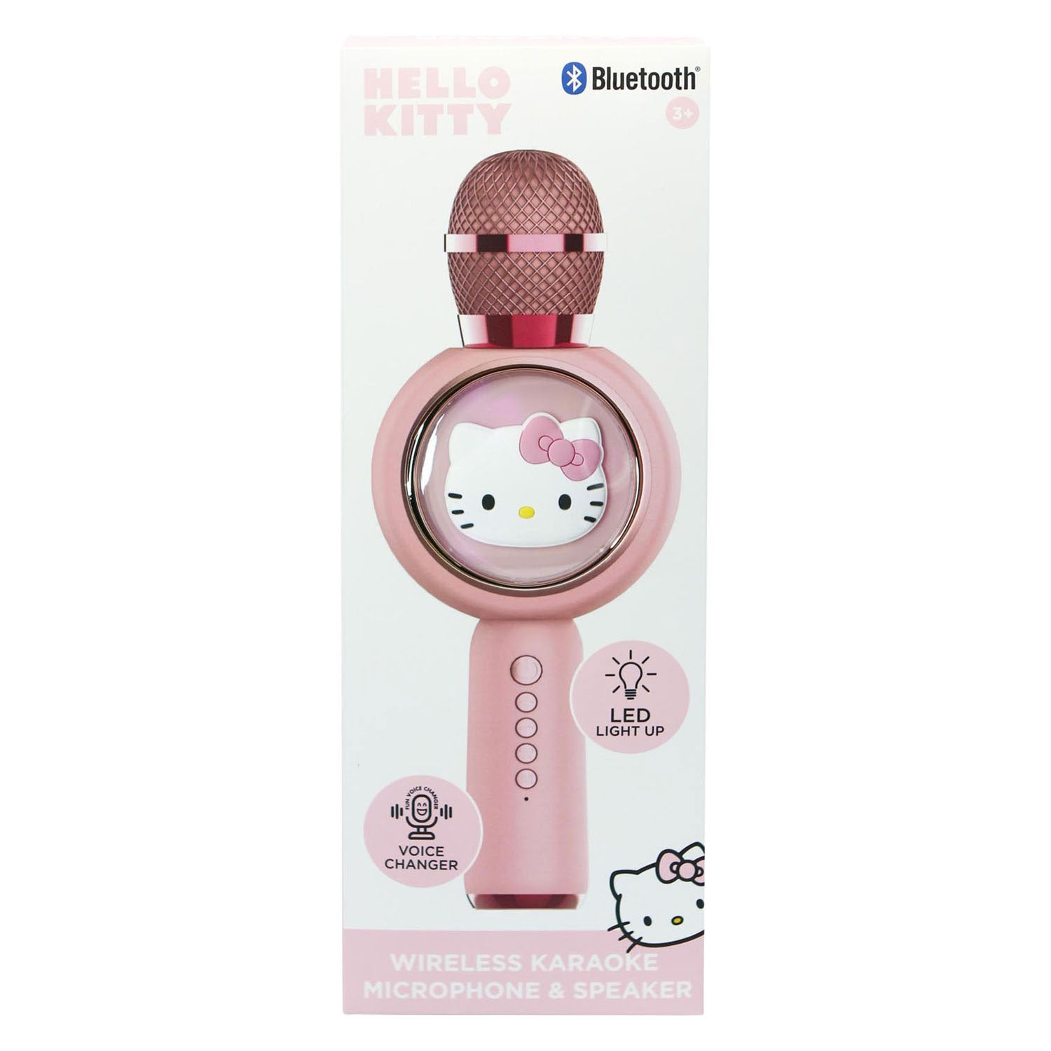 OTL Technologies Hello Kitty - microphone karaoké sans fil pour enfants - écran LED éclairé - haut-parleur - distorsion de la voix