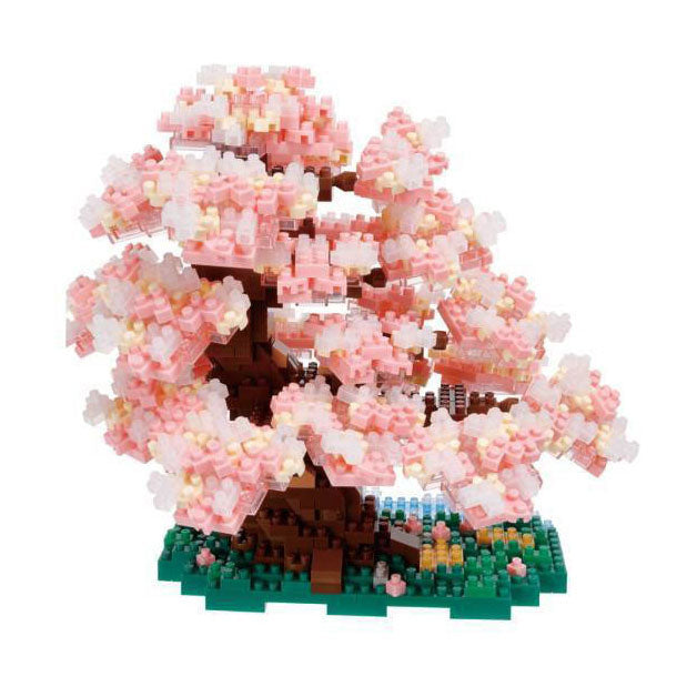Bandai - nanoblock - fleur de cerisier de luxe - figurine en brique - ensemble de construction de cerisier en pierre 990 - kit de construction de figurines en pixels - mini arbre de construction en brique - nbc048
