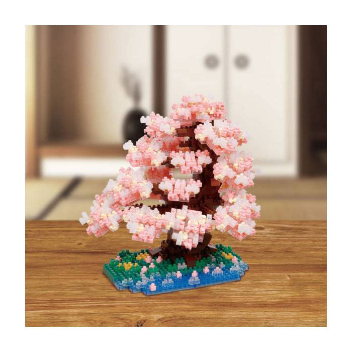 Bandai - nanoblock - fleur de cerisier de luxe - figurine en brique - ensemble de construction de cerisier en pierre 990 - kit de construction de figurines en pixels - mini arbre de construction en brique - nbc048