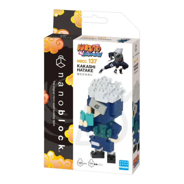 Bandai - nanoblock - kakashi hatake - naruto shippuden - mini figurine en brique - jeu de construction - kit de construction de figurine manga pixel - nbcc137