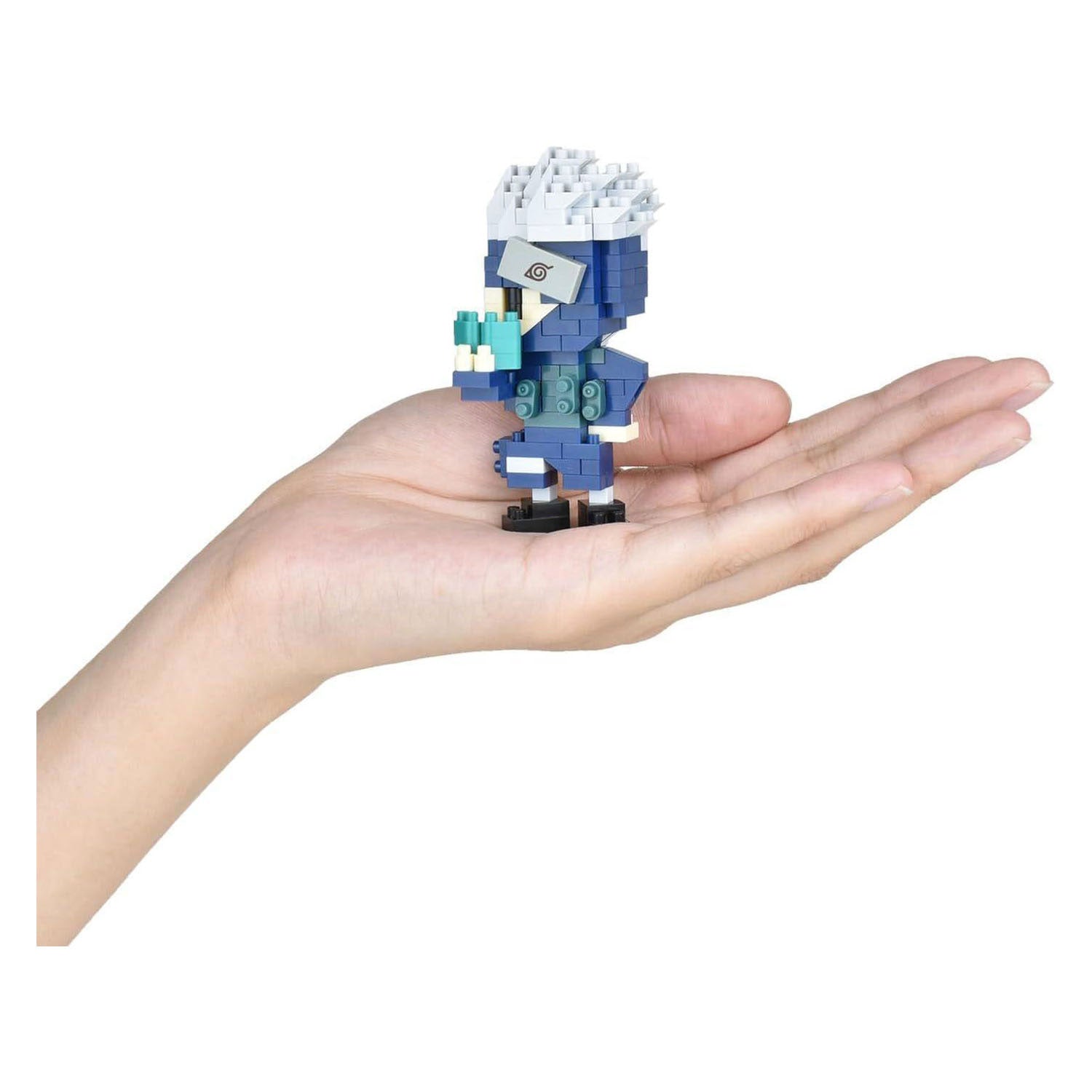 Bandai - nanoblock - kakashi hatake - naruto shippuden - mini figurine en brique - jeu de construction - kit de construction de figurine manga pixel - nbcc137