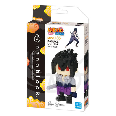 Bandai - nanoblock - sasuke uchiha - naruto shippuden - mini figurine en brique - jeu de construction - kit de construction de figurine manga pixel - nbcc135