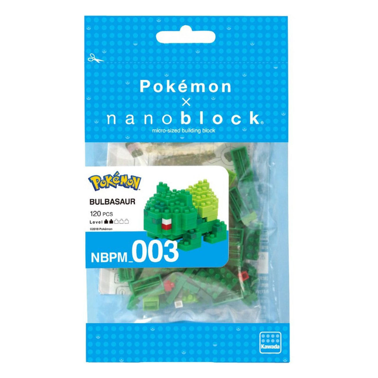 Bandai - nanoblock - bulbasaur - pokémon - mini figurine en brique - jeu de construction - bulbasaur kit de construction de figurine bulbasaur en pixel - nbpm003