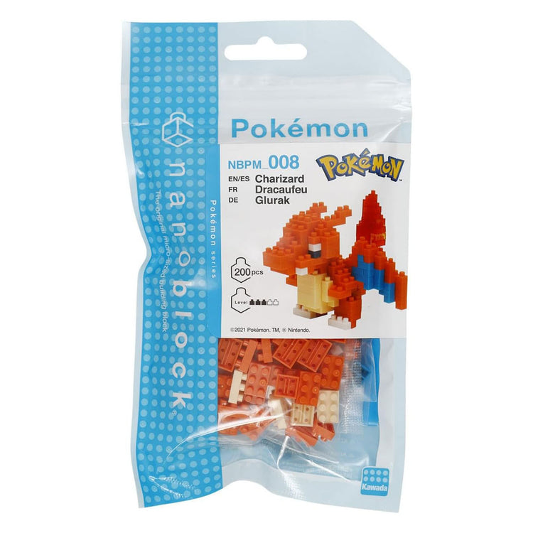 Bandai - nanoblock - charizard - pokémon - mini figurine en brique - jeu de construction - pixel charizard pokémon charizard figure kit de construction - nbpm008