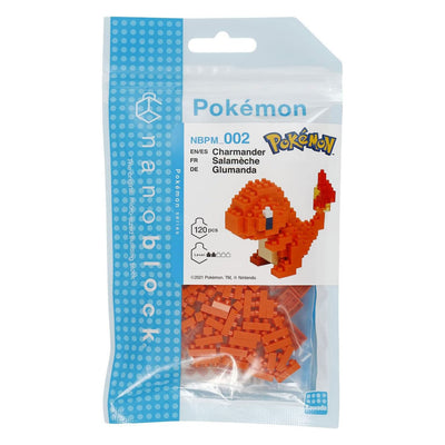 Bandai - nanoblock - charmander - pokémon - mini figurine en brique - jeu de construction - kit de figurines pokémon pixel charmander - nbpm002