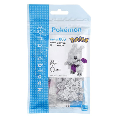 Bandai - nanoblock - mewtwo - pokémon - mini figurine en brique - jeu de construction - kit de construction de figurine pokémon pixel mewtwo - nbpm006