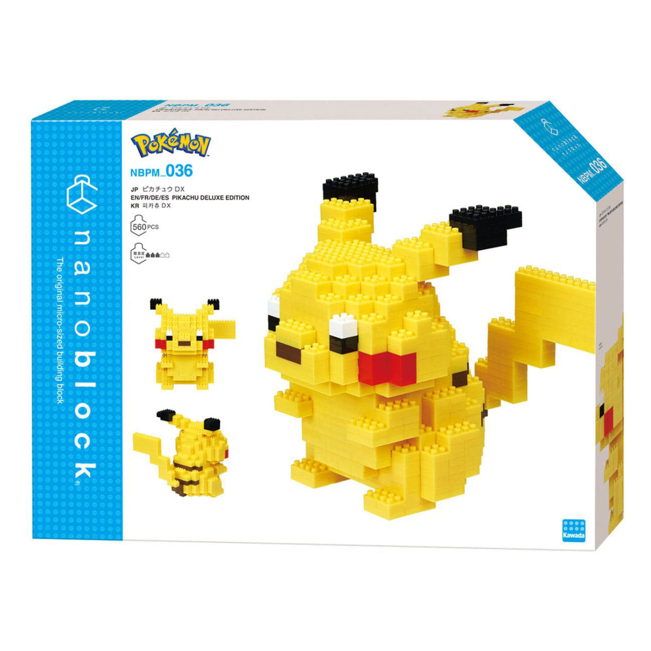 Bandai - nanoblock - pikachu deluxe - figurine pokémon - mini figurine pikachu en brique - jeu de construction - activité 12+ pixel figurine pokémon pikachu - nbpm36