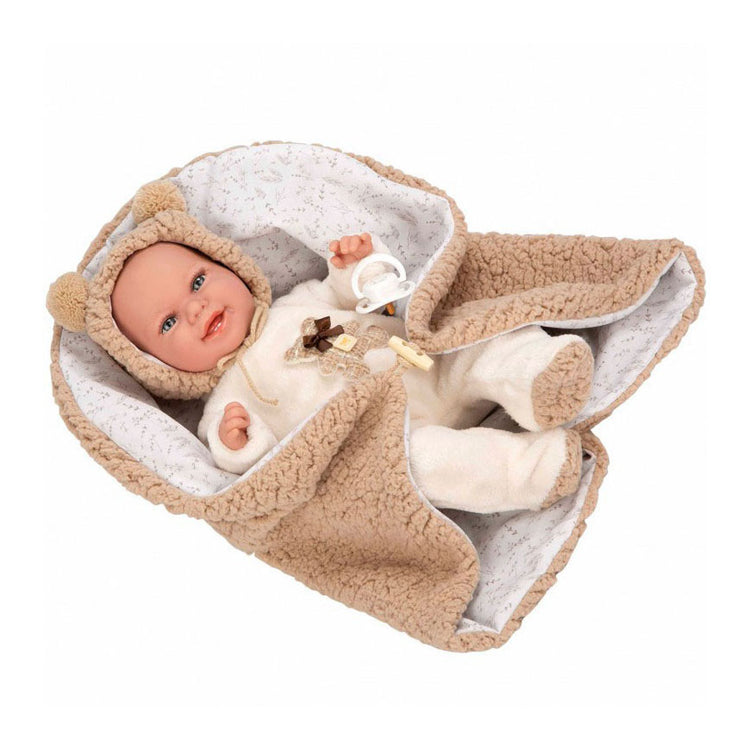 Poupée bébé Elegance babyto costume ours beige avec couverture - 35 cm