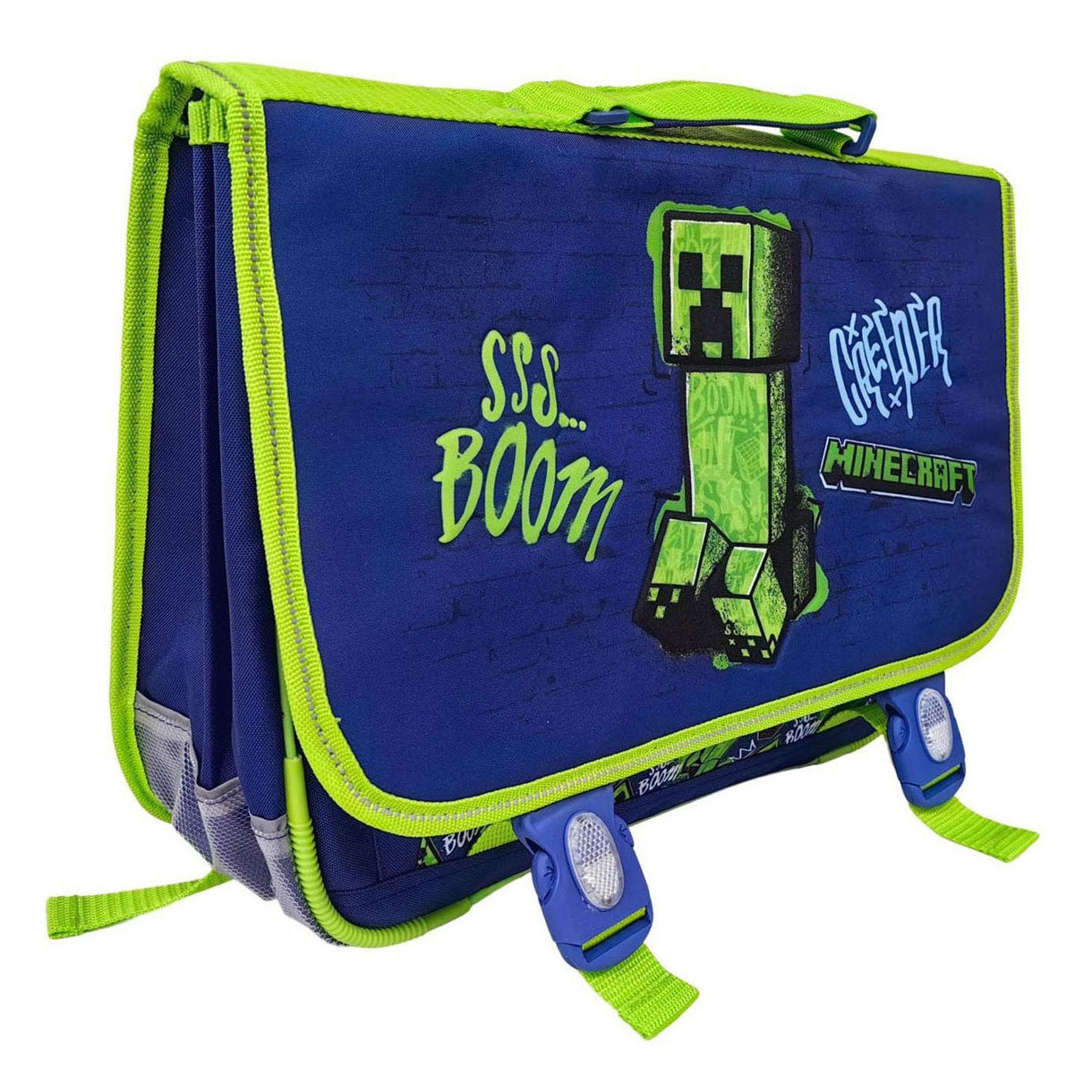 Cartable Minecraft 2 compartiments avec poche avant - 31,5x41x15cm