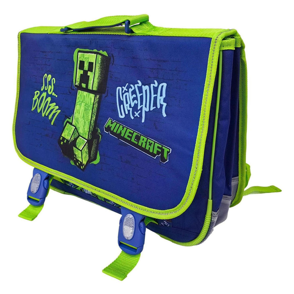 Cartable Minecraft 2 compartiments avec poche avant - 31,5x41x15cm