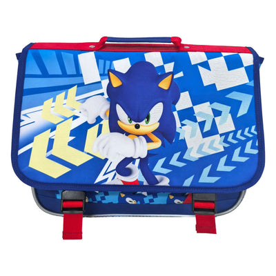 Cartable Sonic avec 2 compartiments et poche avant