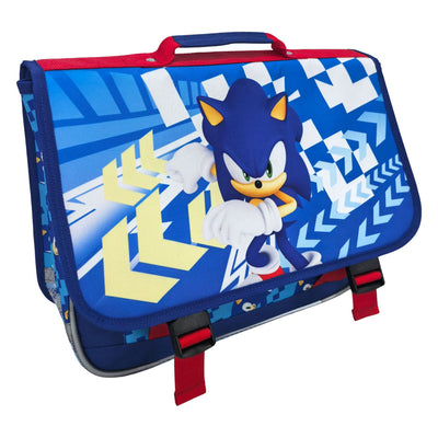 Cartable Sonic avec 2 compartiments et poche avant
